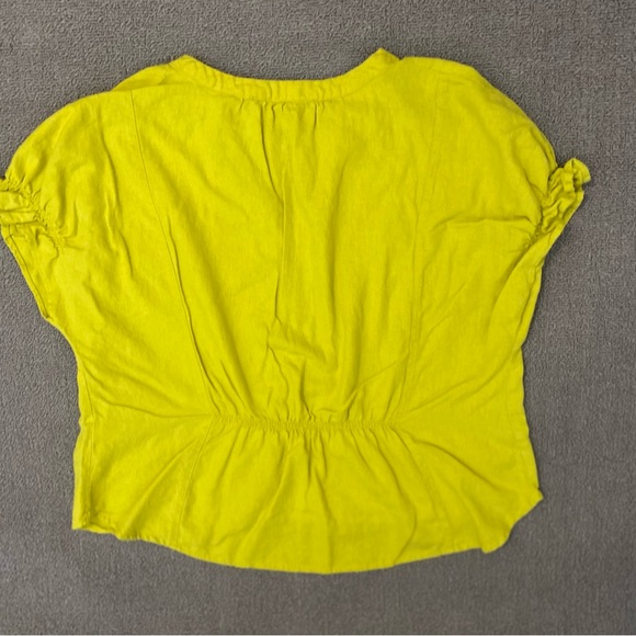 Marc New York Bright Yellow Linen Blend Top Lightweight Breathable Bold Spring - Picture 2 of 4
